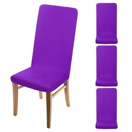 sourcing map 4Pcs Dining Room Chair Covers, 45-55cm Soft Stretch Removable Parson Chair Slipcover Seat Protector Cover for Home Kitchen Hotel Restaurant, Purple