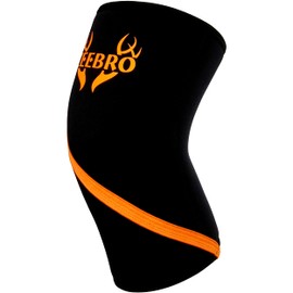 Zeebro Glades 7.0 Knee Sleeves – Premium Grade 7MM Neoprene Compression Support Sleeve for Weightlifting (Orange, Large)