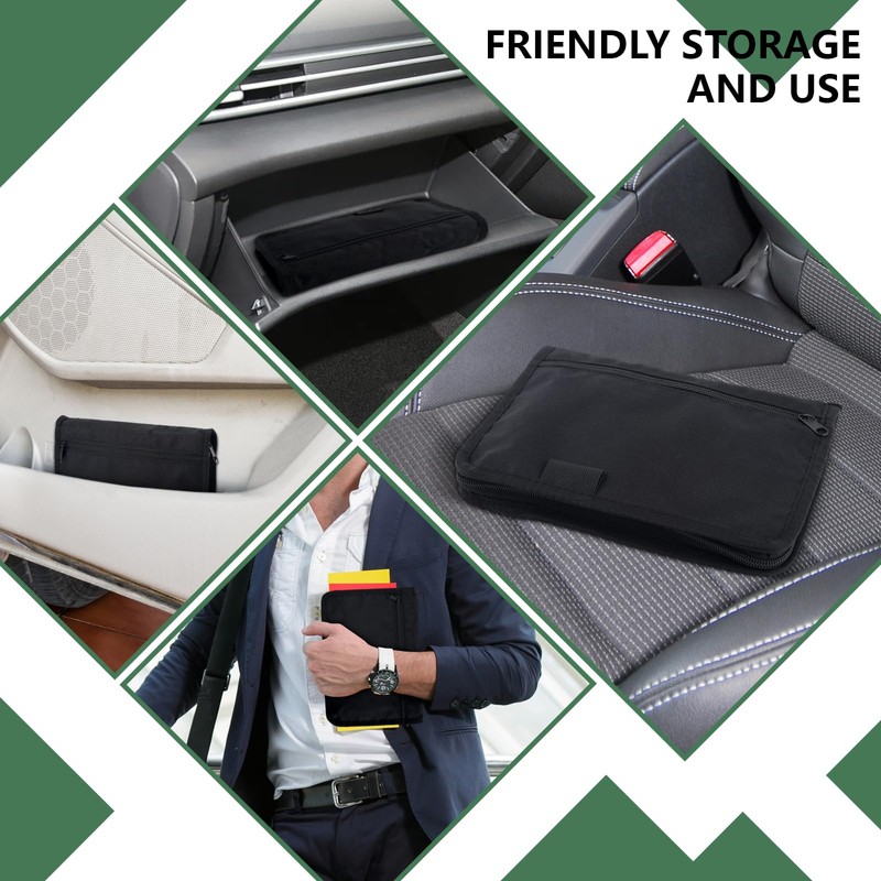 Car Registration & Insurance Holder, Glove Box Compartment Organizer Bag
