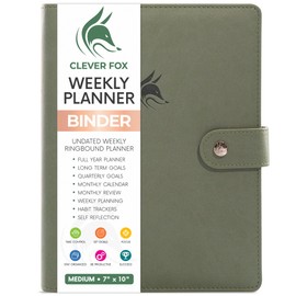 Clever Fox Weekly Planner Binder – Goal Setting Planner for Time Management & Weekly Tasks – Work & Life Organizer with to Do List & Habit Tracker – Undated, 7″ x 9″ Hardcover (Cypress)