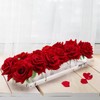 12 Holes Rectangular Flowers Vase With LED Light Clear Acrylic