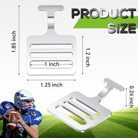 24 Pieces Shoulder Pad T Hook Football Pad T Hook, Silver (1 Inch)