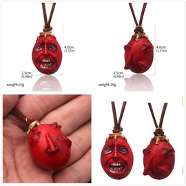Generic XHBTS 52 Set The Egg Of The King Cosplay Pendant Necklace and Stickers Behelit Haou No Tamago Necklace for Men Jewelry Set Gift for Fan, red