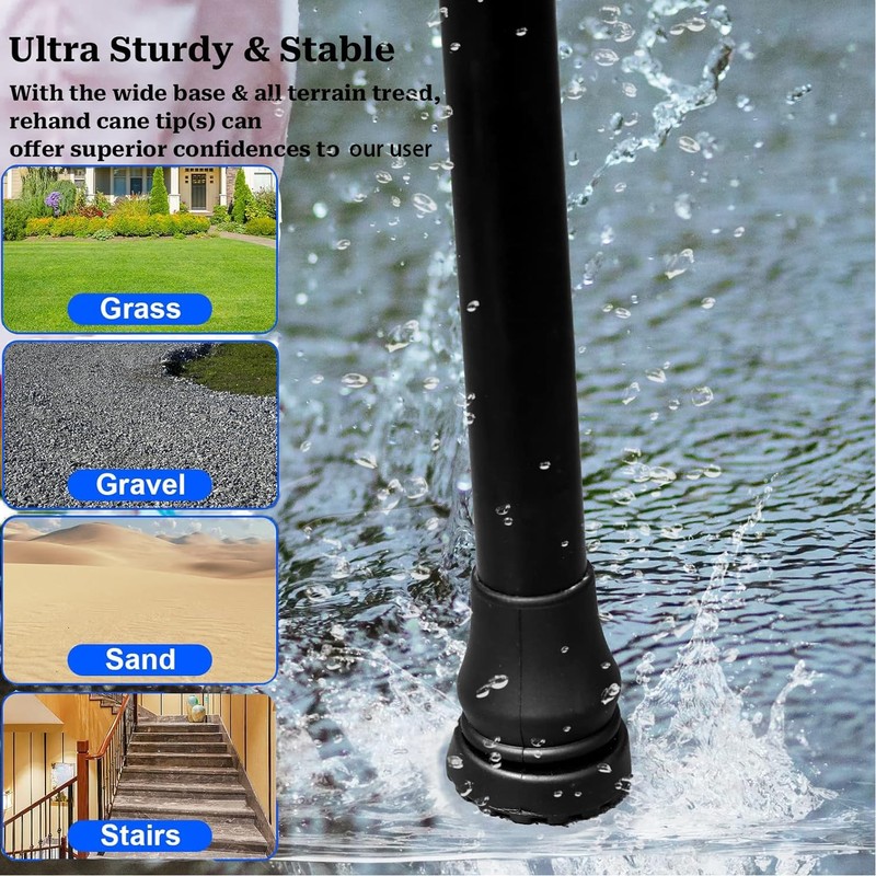 4PCS Rubber Cane Tips 7/8 Inch Heavy Duty Walking Cane