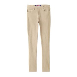 French Toast Women's Super Stretch Skinny Uniform Pants with Pockets, Khaki