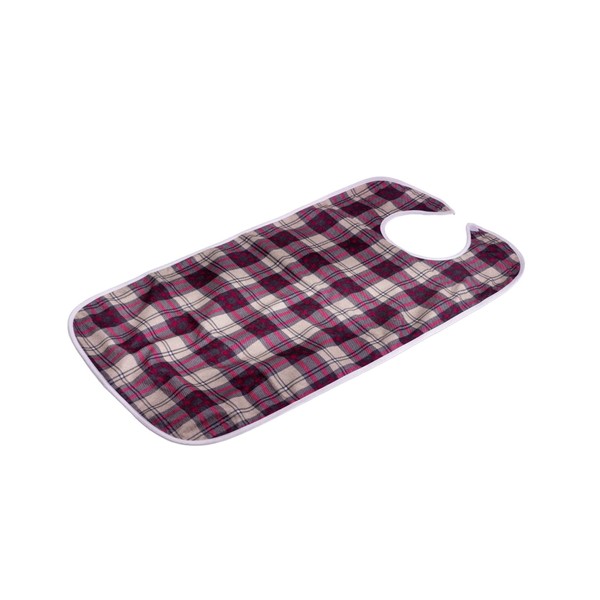 Maximex Dining Apron, Brown/Red Chequered, Easy-Care Bib Apron with Velcro