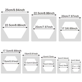 8 Pieces Hexagon Simple Large Wall Stencil for Painting - Geometric Pattern Honeycomb Stencil Wall Stencils for Paiting on Wood Wall Fabric Paper Home Decor(Hexagon)