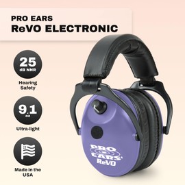 Pro Ears ReVO Electronic Earmuffs, Child-Sized Hearing Protection Muff, NRR 25, Dual Circuit Boards, Exclusive DLSC Technology, Pro Form Leather Seals, Made in USA, Neon Orange