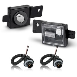 StylinPro LED License Plate Light Housing for 2014-2022 Chevy Silverado GMC Sierra 1500 2500HD 3500HD Colorado Canyon Pickup Truck, Rear Tag Lamp Lens Cover with Socket Wire Harness Pigtail