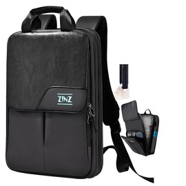 ZINZ Slim & Expandable Laptop Backpack 15.6 16 17 inch Travel Business Backpack Rainproof Daypack for Men and Women，Black