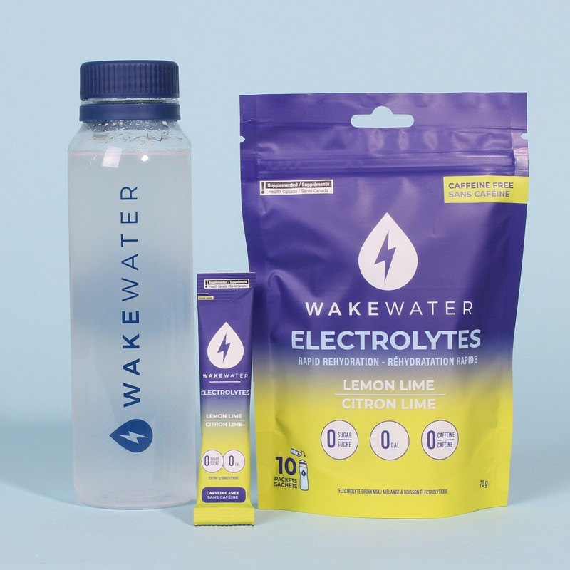 WakeWater Electrolytes Powder | Lemon Lime, 10 x 7g Electrolyte