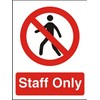 Seco Staff Only Sign - Semi-Rigid Plastic - 200mm x