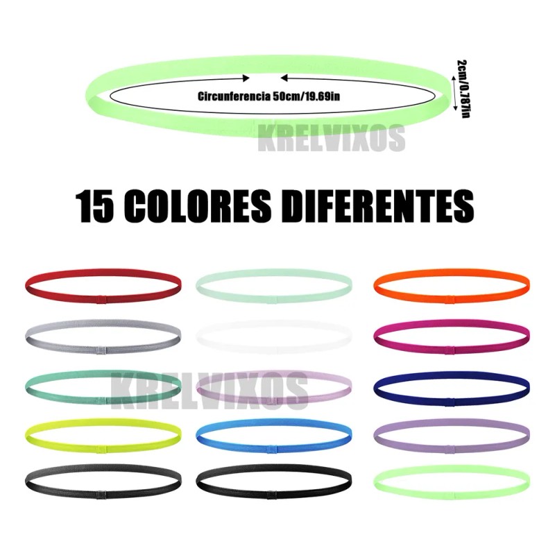 15pz Bandas Elásticas Moda Deportivas Delgadas El Cabello Camuflaje 2