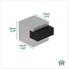 Quadratischer Türstopper, selbstklebend, Edelstahl, 20x20x20mm, weiß