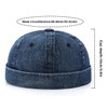 Initlove Mens Docker Hat Denim Brimless Sailor Hat Beanie Cap