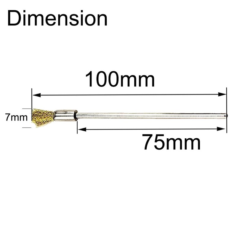Luo ke 20 Pcs Extended Shank Brass End Brushes, 1/8''