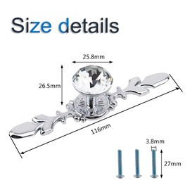 INCREWAY Drawer Knobs, 8Pcs Zinc Alloy Door Pull Handles Crystal Glass Diamond Cabinet Knobs Decorative Dresser Handles for Kitchen Bathroom Office Decoration