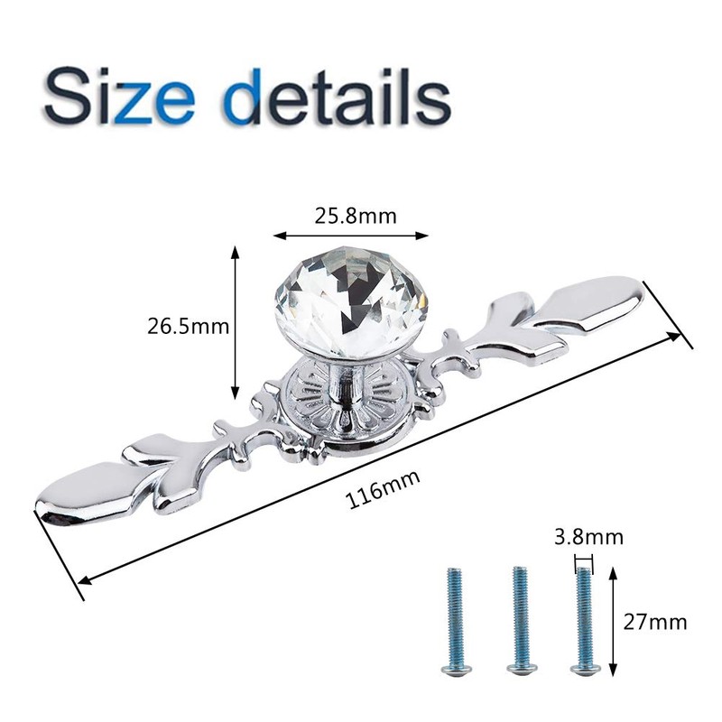 INCREWAY Drawer Knobs, 8Pcs Zinc Alloy Door Pull Handles Crystal