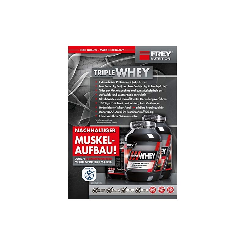 Rey Nutrition Triple Whey Neutral Tub, Pack of 1 (1
