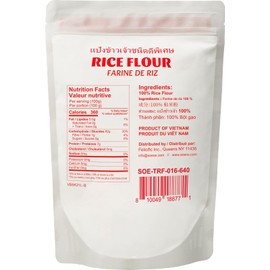 Soeos Rice Flour 16 Ounce (Basic), 1 Pound (Pack of 1) , Rice Flour for Baking or Cooking with Resealable Bag, All Natural for Sourdough Bread, Vegan, Gluten-Free