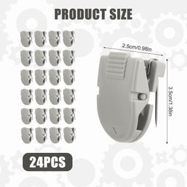OXOB 24pcs Cubicle Clips for Fabric Walls, Plastic Stainless Steel Push Pin Clips Fabric Panel Pins Cubicle Hooks Accessories for Hanging Photos, Notes, Memos, Data Cables (Gray)