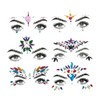 Mikinona 6pcs Crystal Face Stickers Acrylic Diamond Rhinestone Stickers for