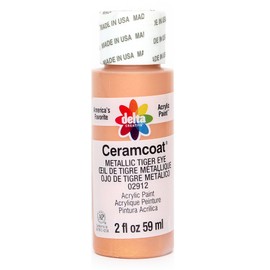 Delta Creative Ceram coat Acrylic 2 oz Metallic Tiger Eye paint, 2 Fl Oz