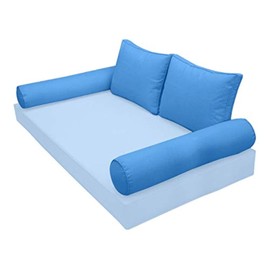 Prolinemax Style 1 Pillow & Bolster Cushion for Outdoor Indoor Daybed Porch Swing Bed Crib Size Pipe Trim AD102 | Covers ONLY |