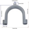 2Pcs Gray Plastic U-Shape Washing Machine Drain Hose Holder -