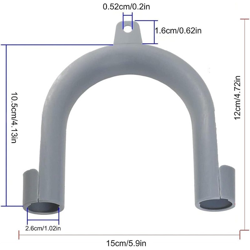 2Pcs Gray Plastic U-Shape Washing Machine Drain Hose Holder -