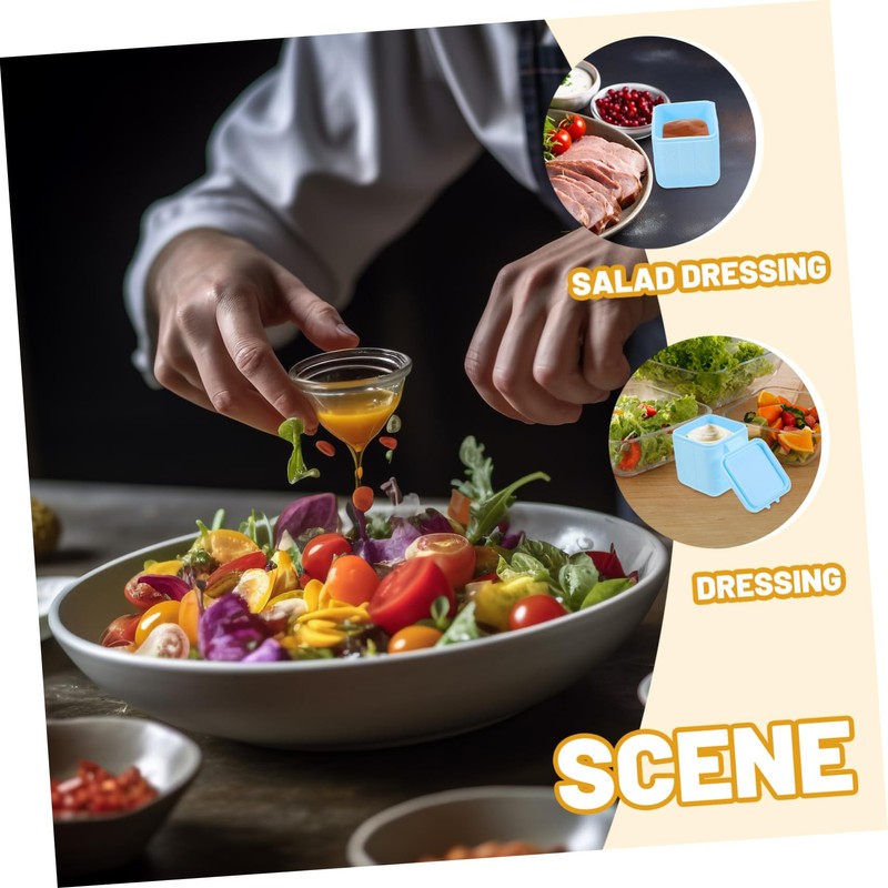 BIUDECO Leakproof Salad Dressing Container Reusable Picnic Sauce Containers Small