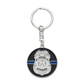 Hero's Valor Police Officer Badge Keychain Challenge Coin Prayer 1-Pack (Single Item)