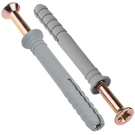 Pack of 100, M6 x 80mm Fix & Fasten Nylon Hammer Fixings Screws CSK Hammerfix