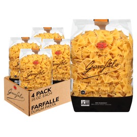 Garofalo - Premium Durum Wheat Semolina Farfalle Pasta, Italian Made, Bronze-Drawn, Al-Dente, One-Ingredient Pasta (4 pack)