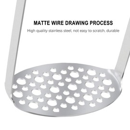 PIQIUQIU Stainless Steel Potato Masher, Vegetable Masher, Potato Masher for Dishwasher Safe, Mashed Potatoes, Creamy Mashed Potatoes (Black 12 × 7 × 17 cm)