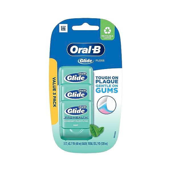 Oral-B Comfort Plus Glide Dental Floss Pack, Mint, Count