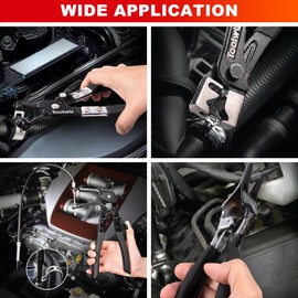 Toolwiz 4 Pcs Hose Clamp Pliers, Spring Coolant Radiator Hose Clamp Pliers Automotive Tools, Includes 27" Long Reach Wire Spring, Flat Band, Remover, Clic-R Type Hand Tools