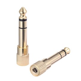 CK RF 1/4＂(6.35mm) Male to 1/8＂(3.5mm) Female Stereo Audio Adapter Gold-Plating for Speaker Digital Piano Guitar Headphone Amplifier Pack of 2
