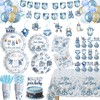 Owelleny Blue Jean Baby Shower Decorations Supplies Boy, Rustic Denim