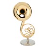 Miniature French Horn Model Brass Golden Stylish Exquisite Birthday Gift