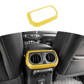 RT-TCZ Rear Back Seat Air Vents Decor Trim Cover Air Condition Vent Cover ABS Panel Trim Frame Bezel for Jeep Wrangler 2018-2022 JL JLU Gladiator JT Sport X Sahara Rubicon Yellow