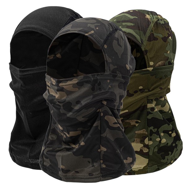 HUIRUSO Balaclava Men,Breathable Face Mask,3 Pcs Ski Mask for Skiing