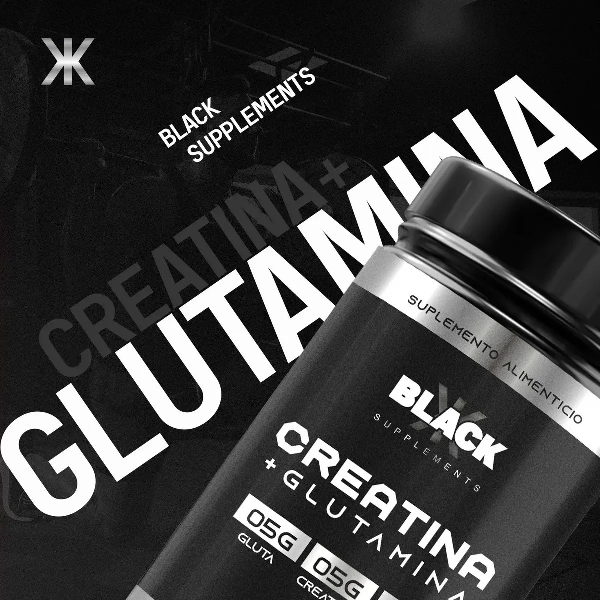 Black Creatina  Glutamina 1 Kg 50 Servicios Varios Sabores