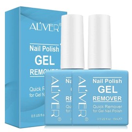 Gel Polish Remover, 2Pack Gel Nail Polish Remover - Remove Gel Nail Polish Within 2-3 Minutes - Quick & Easy Gel Polish Remover - No Need For Foil, Soaking Or Wrapping, 0.5 Fl Oz