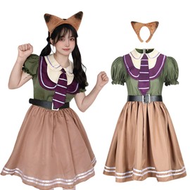 Formemory Fox Scammers Cosplay Halloween Costume, Cosplay, Children, Rabbit Police Ranking, Police Cosplay Costume, Zootopia Cosps, Cosplay, Police, Cute, Halloween, Women's (L)