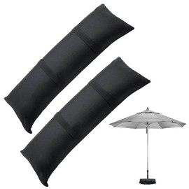 2Pcs Umbrella Base Weight Sand Bags 2 x 44 LBS Fillable Empty SandBags, Outdoor Poolside Accessories Heavy-Duty for Garden Backyard Furniture Trampoline Patio Black