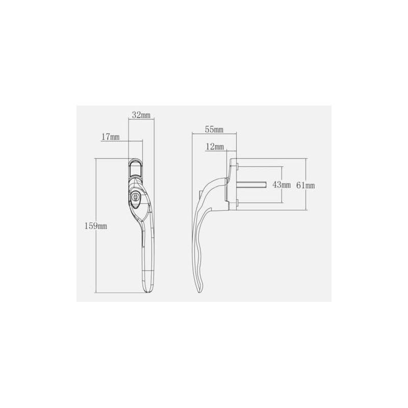 White Espag Window Handle 35mm Spindle Right Handed