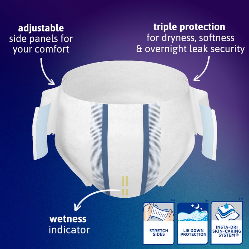 Tena ProSkin Overnight Incontinence Adult Diaper for Women & Men,