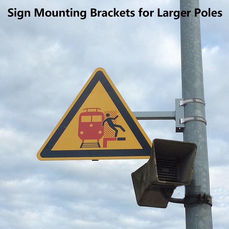 Adjustable Sign Mounting Brackets for Larger Diameter Poles, Sign Mounting