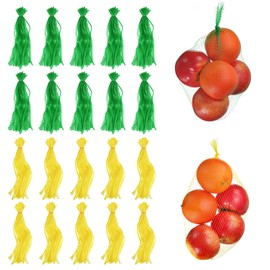 sourcing map 100pcs Egg Hatching Bags, 16 Inch Mesh Nylon Netting Reusable Produce Mesh Bags Strong Stretchable Plastic Seafood Boil Bags for Fruits Vegetables Storage, Yellow/Green
